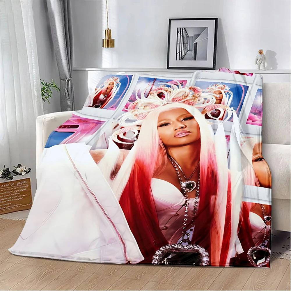 New Nicki Minaj Rapper Pink Friday 2 Printed Blanket Picnic Blankets Warm Blanket Soft and Comfortable Home Travel Birthday Gift