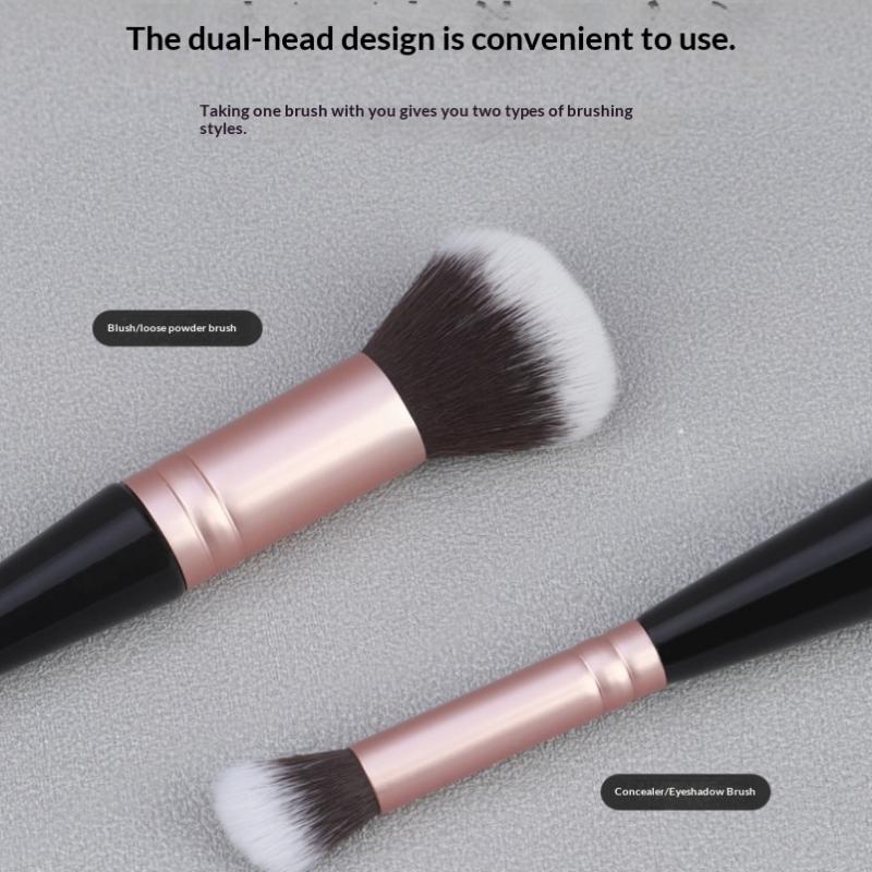 Double Head Professional Makeup Brushes 2 In 1 Foundation Brush Concealer Highlighter Powder Blush Brush Beauty Make Up Tools