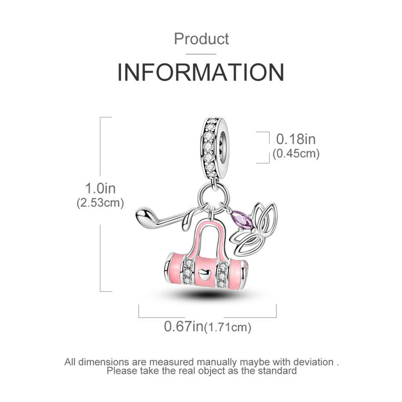 Copper Ahletic Sports Charms Bead Golf Rugby Surfing Tennis Dance Pendants Fit Bracelets Diy Jewelry Making Gift