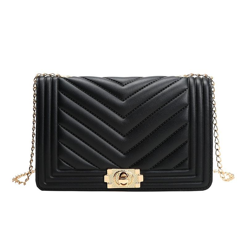 Lock Rhombus One Shoulder Crossbody Small Square Bag New Trendy Simple Women's Bag