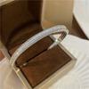 Geometric Zirconia Silver Bracelet For Women With Elegant Design For Office Wear