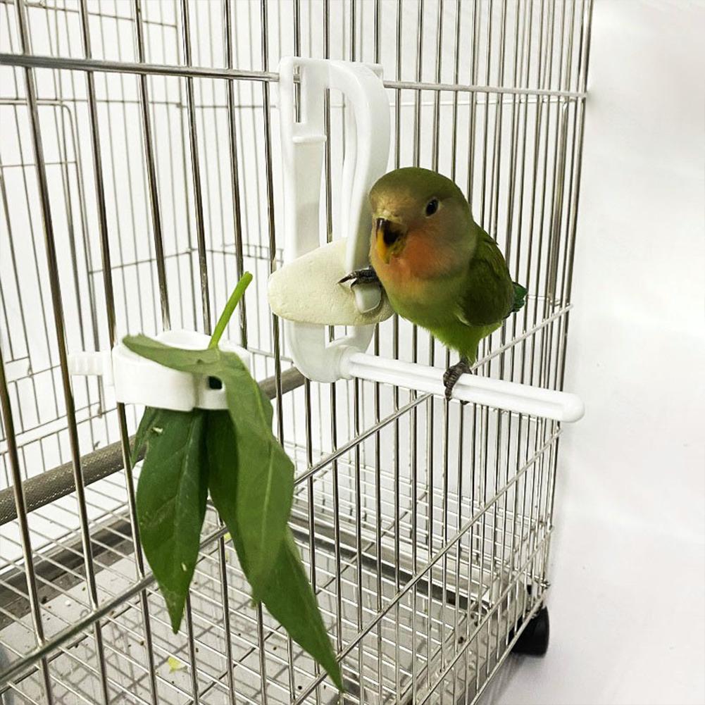Bird Cage Food Holder, Parrot Fruit Vegetable Clips With Perches Stand, Bird Cage Accessories, Pet Feeder Clips For Budgie Parakeet Cockatoo Macaw Coc