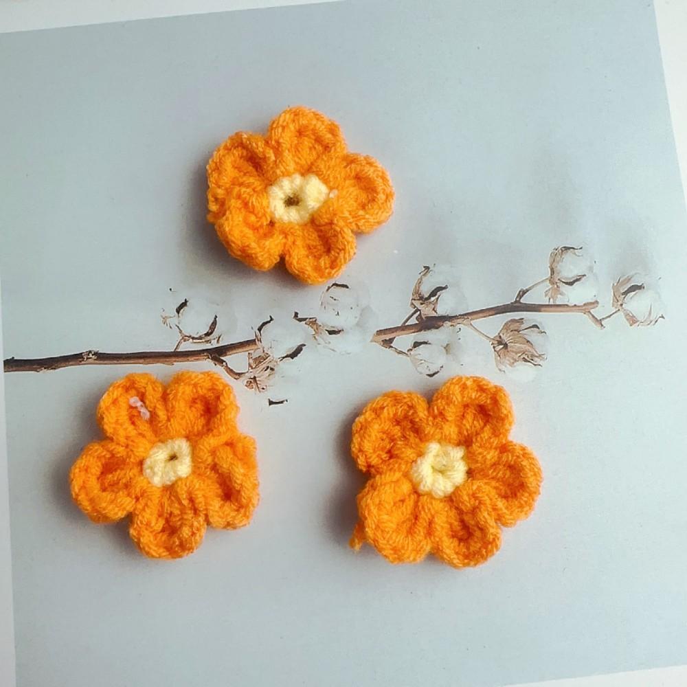 Knit Flower Head Creative Hand-woven Bouquet Clothes Bag Decorating Sewing Accessory Wedding Table Fake Ornament