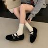 In the winter of 2025, the new fluffy shoes with round heads and plush to keep warm and increase the inner height. Mary Jane shoes