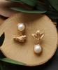 Iris Petit Foret - Bird And Leaf Earrings - Gold