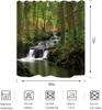 Natuur Douchegordijn Stromende Stroom Bos Waterval Natuurlijk Landschap Groene Bomen Jungle Mosbegroeide Rotsen Thematisch Decor Waterdicht