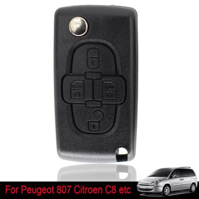 4 pulsanti per auto senza chiave telecomando chiave shell copertura custodia di ricambio Fob per Peugeot 807 1007 Citroen C8 parti per lo styling automatico