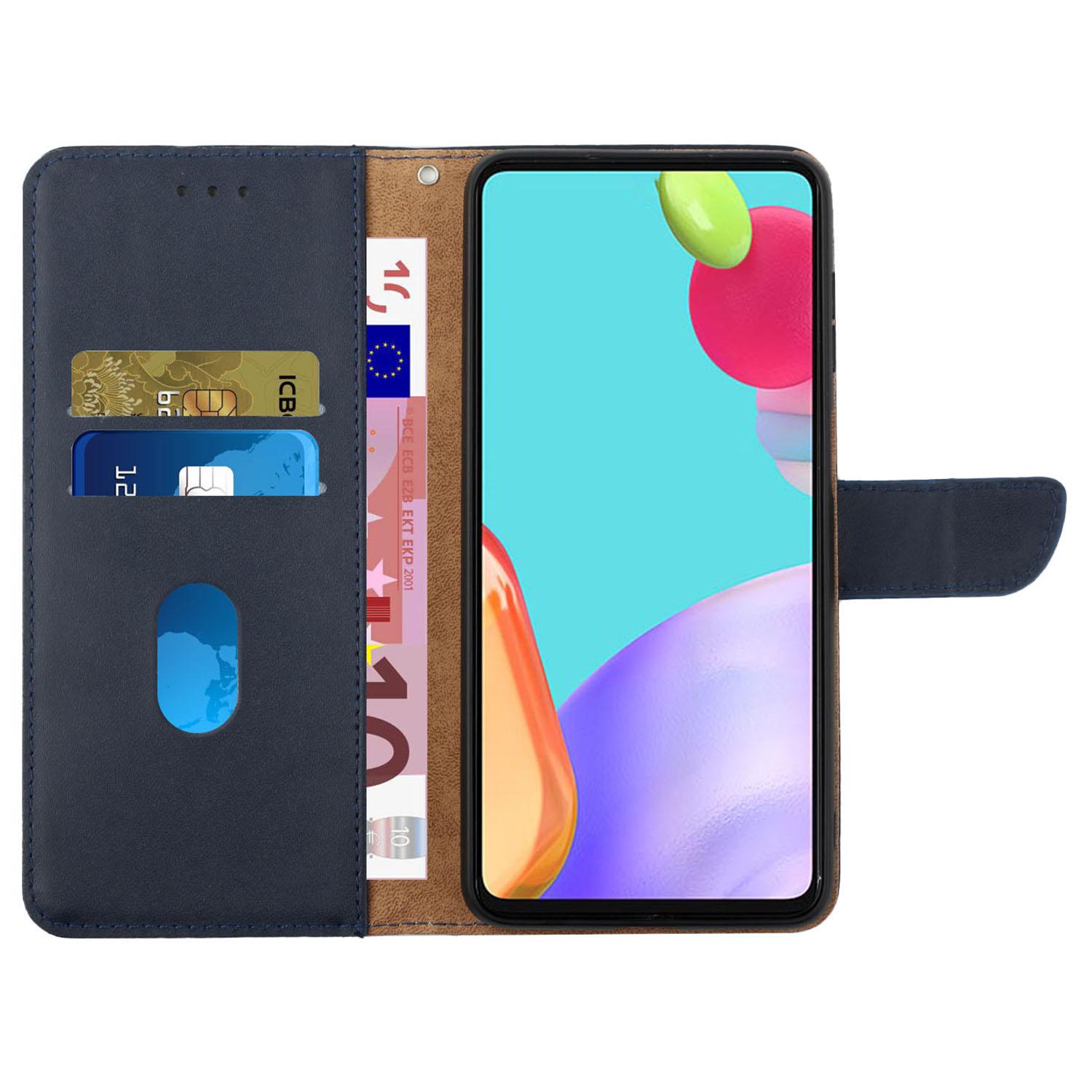

HT02 For Google Pixel 8a Case Genuine Cow Leather Stand Wallet Phone Cover Blue