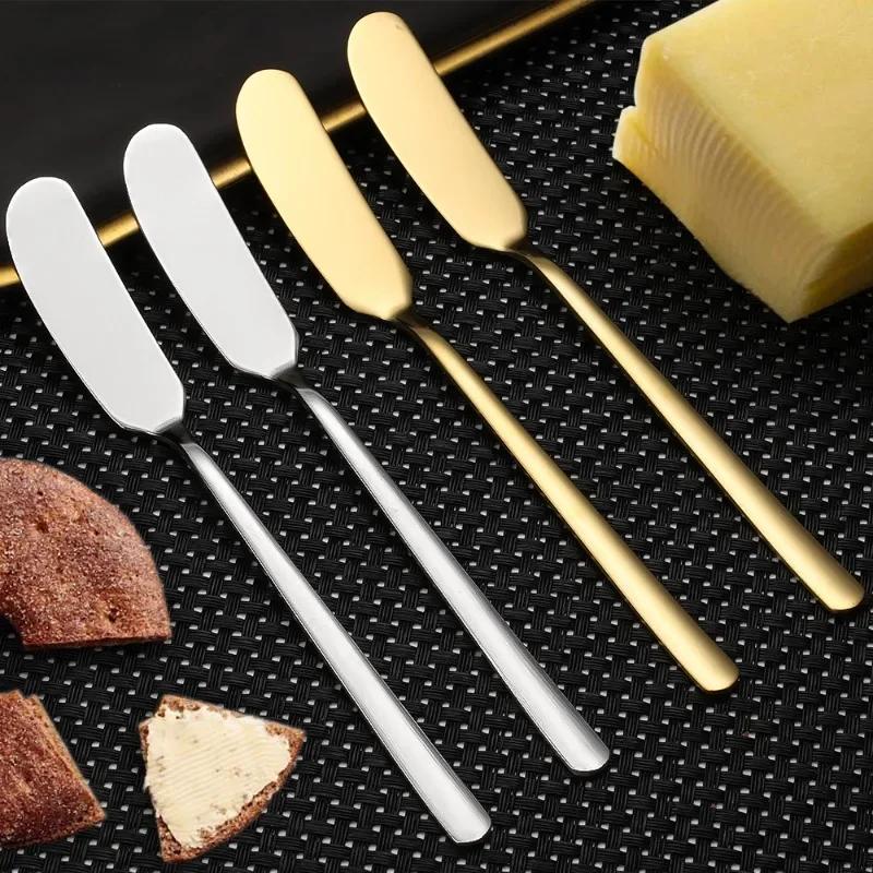 Stainless Steel Butter Knife Long Handle Cheese Bread Jam Cutter Multifunctional Western Food Tableware Kitchen Gadgets