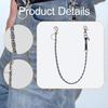 Wallet Chain 70cm Trendy Fashion for Women Girls Streetwear Fans Skaters Black Leather