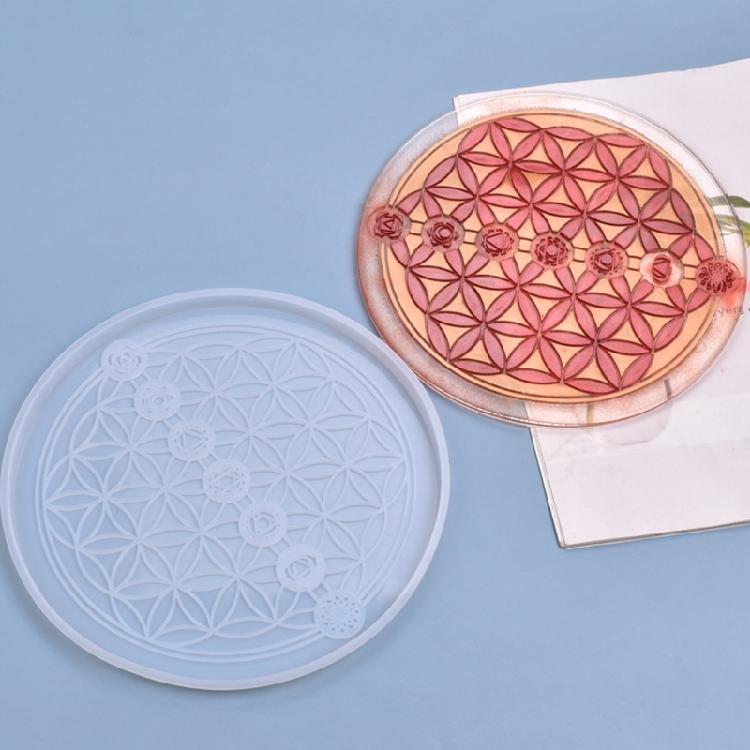 Viking Divination Rune Coaster Tray Mould Rune Stones Silicone Resin Mould