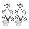 2 Set Candle Holder Wall Sconce European Style Swirl Iron Art Pattern Wall Mounted Candle Holder