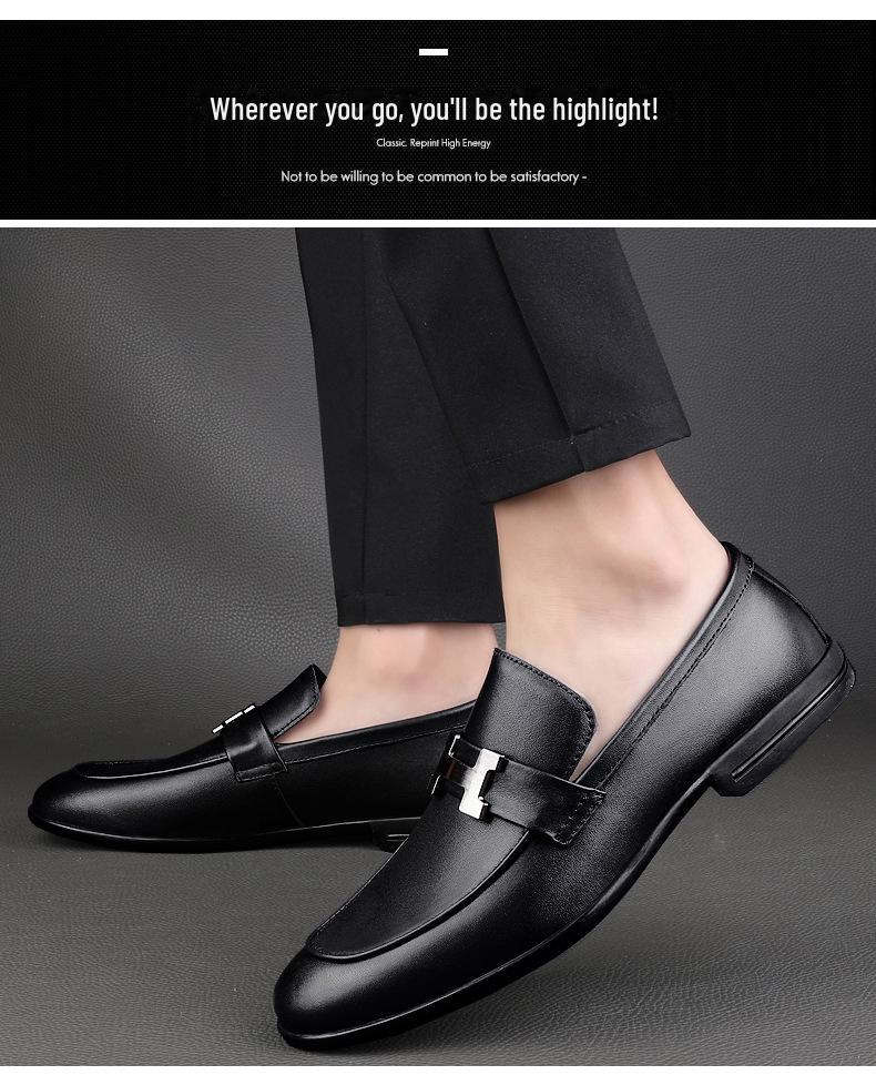Men's Spring & Autumn Cowhide Loafers - Breathable, Stylish Leather Casual Business Shoes