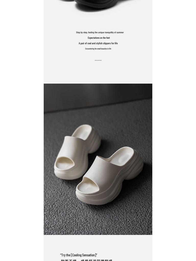 Damen Höhenverstärkende Dicksohlige Outdoor-Slipper - Sommer Strand EVA Pantoletten (8 cm)