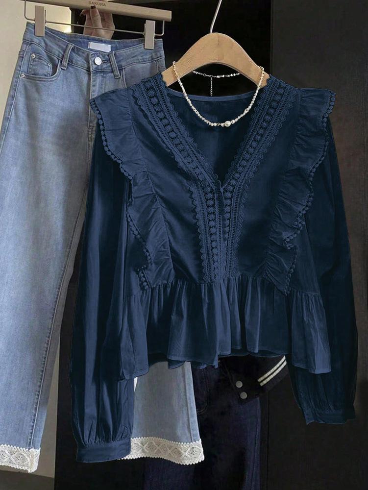 Spring/Summer 2026 Women's Elegant Puff Sleeve Ruffle Blouse