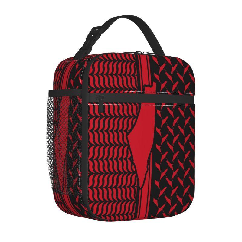 Palestine Flag Kufiya Hatta Insulated Lunch Bag for Travel School Picnic Portable Food Bag Containers Cooler Thermal Lunch Box