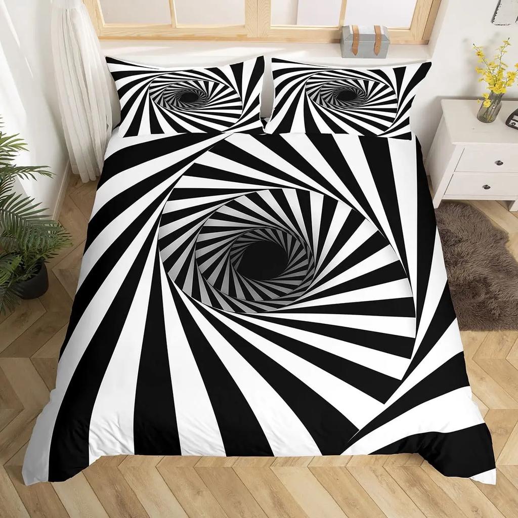 Visual Space Bedding Set Abstract Geometric Duvet Cover Set Colorful Art Comforter Cover Geometry Bedspread Cover Full King Size