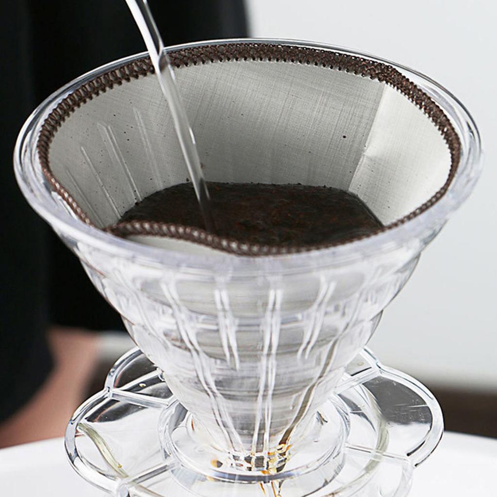 Reusable Pour Over Coffee Filter Stainless Steel Fine Mesh Coffee Filter Paperless Universals Coffee Filter Enduring