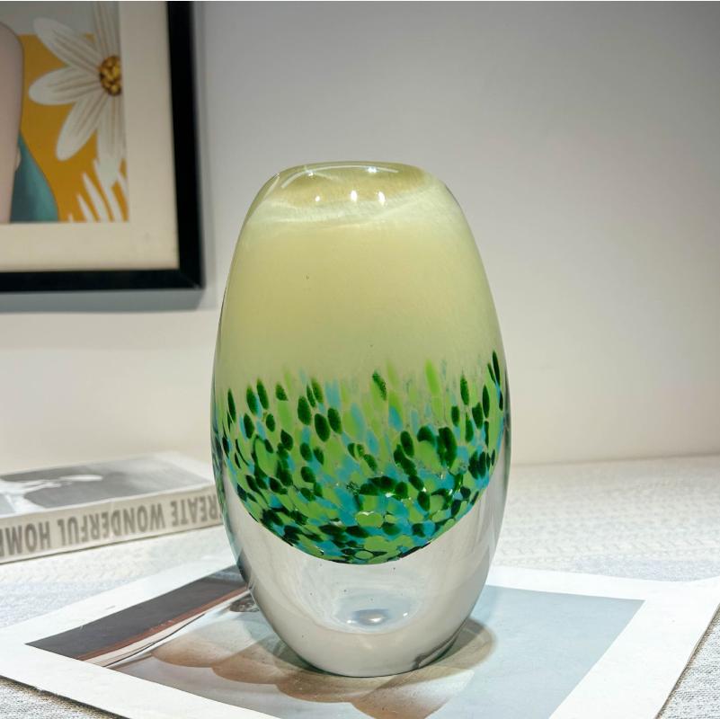 Gradient Bestreute Goldene Runde Glasvase, Blumenarrangement, Hydrokultur-Vase, Glasbehälter, Wohnzimmer-Dekorationsobjekt