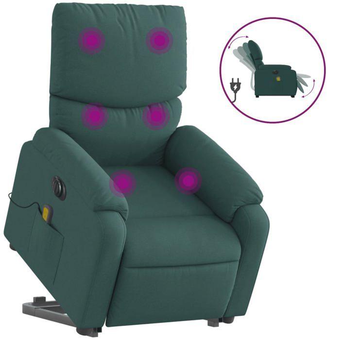 VidaXL Fauteuil Inclinable de Massage Électrique, Chaise de Relaxation avec Dossier et Repose-pied Réglables, Siège de Salon 3204866