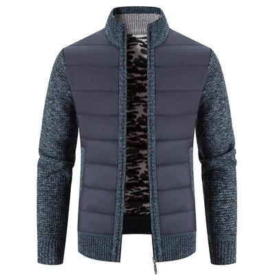 2024 Men's Trendy Patchwork Stand Collar Cardigan Sweater - Cotton Knitwear Outerwear