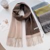 Wool Luxury Women Scarf Gift Fashion Two-Tone Winter Warm Scarves Tassel Shawls Pashmina Lady Wraps Bufanda