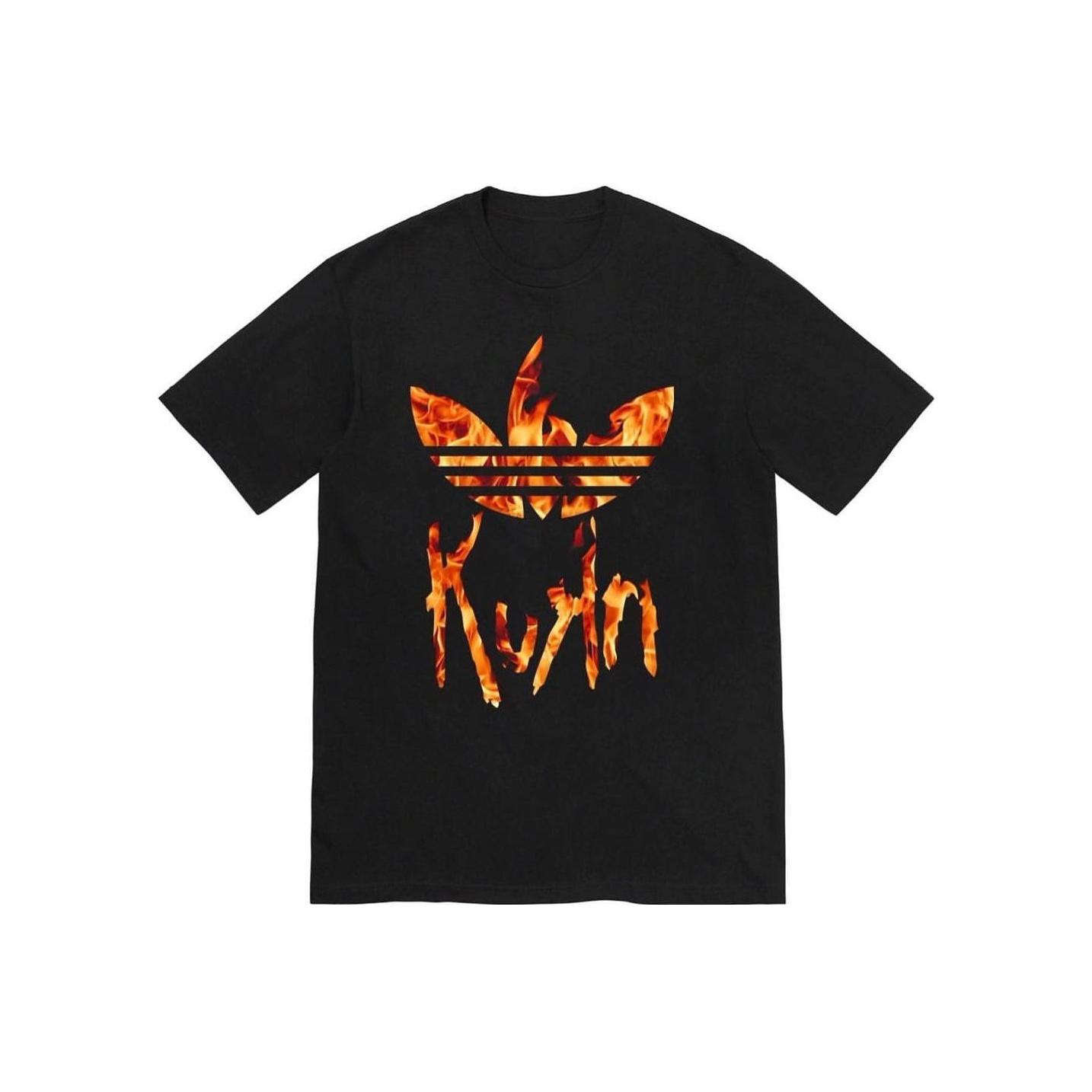 Adidas Черная уличная футболка унисекс X KoRn IN9098 S