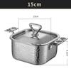 304 Stainless Steel Small Hot Pot One Person, One Pot for Household and Commercial Use Square Personal Hot Pot Chafing Dish