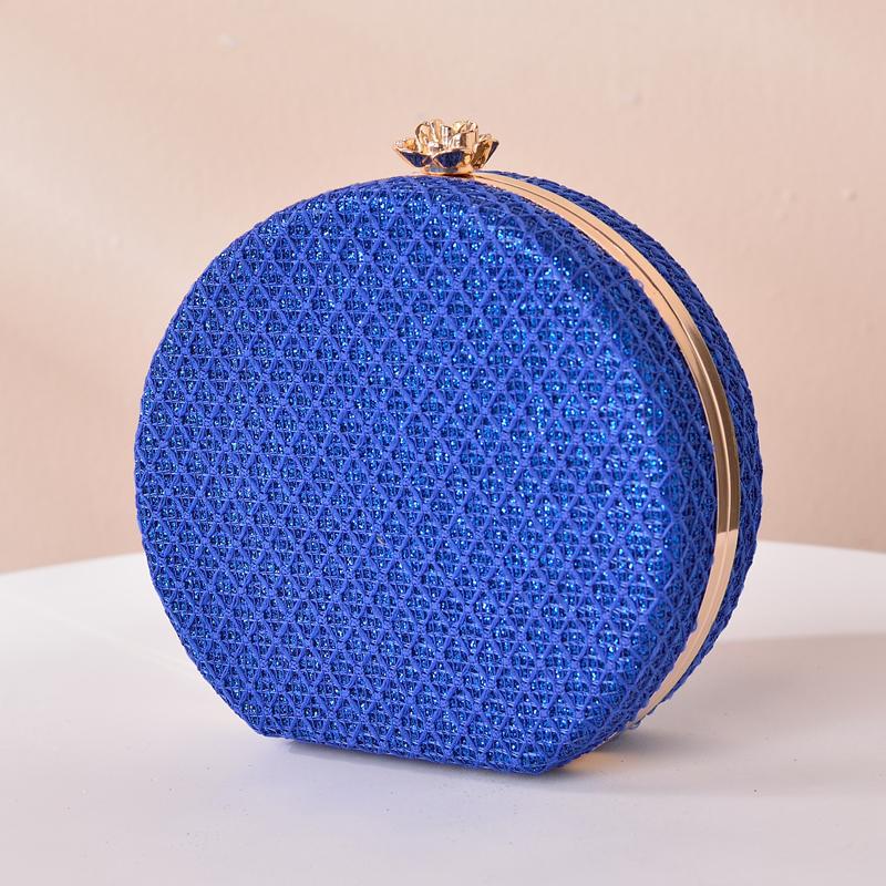 

Blue Round Acrylic Clutch Crossbody Shoulder Handbags for Ladies Luxury Designer Wallet Women Purses Evening Unique Bag