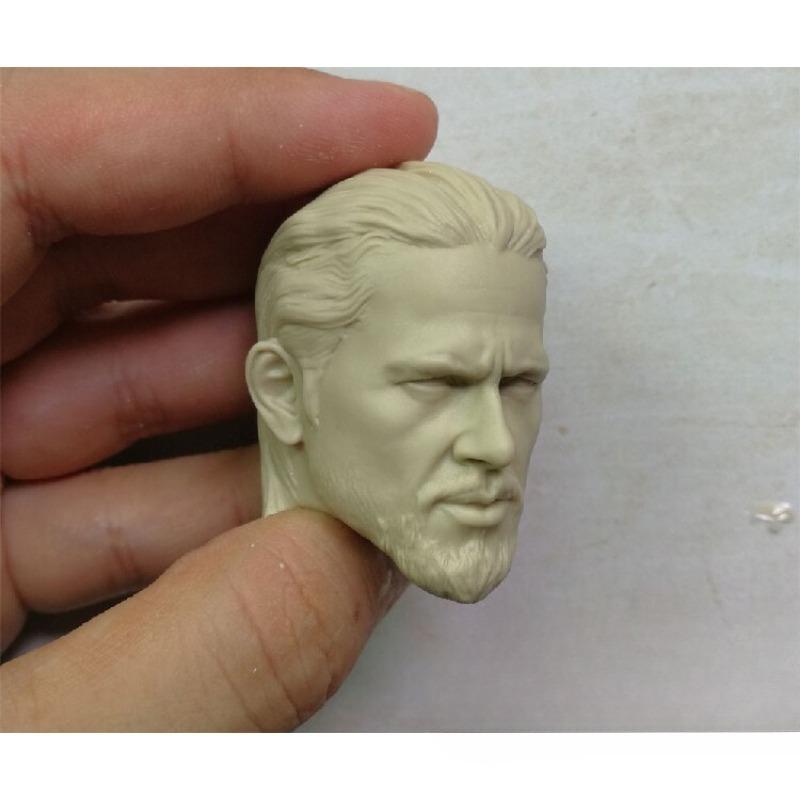 1/6 Scale Charlie Hunnam Head Sculpt PVC Male Head Carving Model Fit 12'inch Soldier Action Figure Body