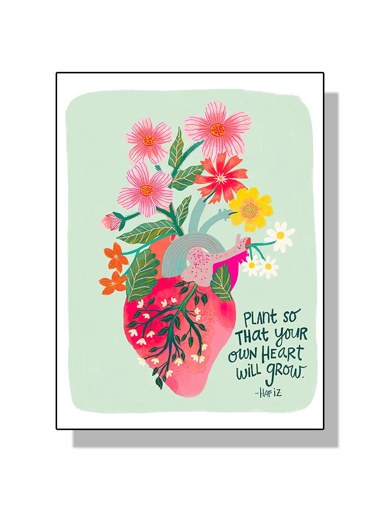 Boho Art Inspirational Quote Poster Canvas Painting Mushroom Heart Butterfly Bird Flowers Wall Art For Modern Room Home Decor