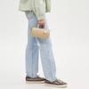 Coach Signature Canvas Leather Mini Rowan Barrel Satchel Bag In Beige For Women Daily Use