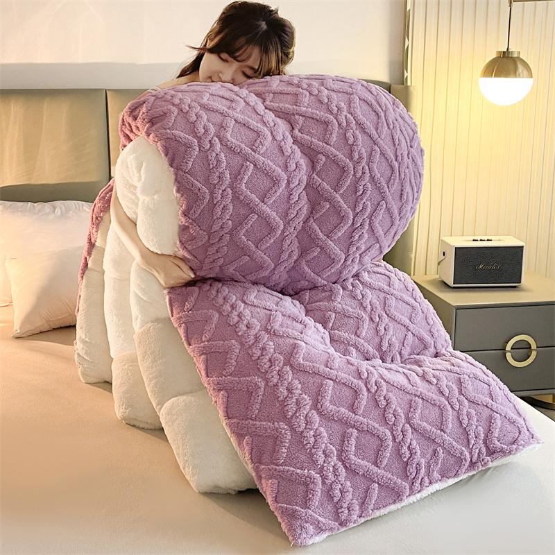 Blanket for Bed Super Thick Warm Comforter For Winter Polyester Sherpa Weighted Blanekts Warm Quilted Comforters Edredones