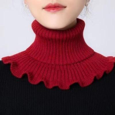 New Autumn And Winter Women'S High Neck Knitted Neck Cover, Fake Collar Scarf Scarf Scarf, Solid Color Versatile Warm Neck Protector