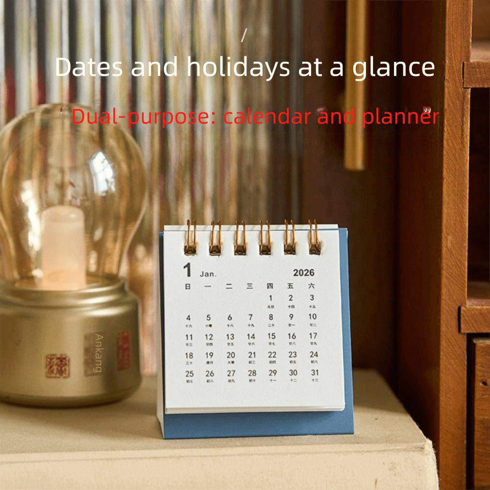 Inspirational Text 2026 Mini Desk Calendar Standing Flip Calenda  Desktop Decoration