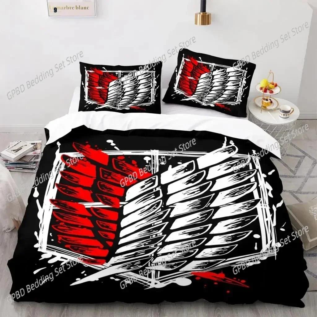 Luxury  New 3D Print Anime Attack On Titan Bedding Set Single Twin Full Queen King Size Bedding Set Duvet cover Sets Home