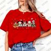 Christmas    Family Mickey Mouse Print Cotton Tshirt For Women Summer Short Sleeve Oneck Tees Casual Oversized Couple Tops