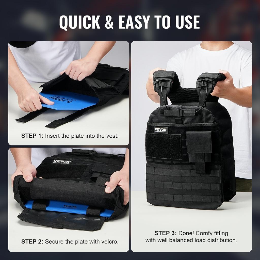 Weight Vest Plates, 2.6 KG Pairs, Premium Steel Weighted Plates, Contoured Ergonomic Fit WODs, Additional Weight for Weight Vests, for Strength