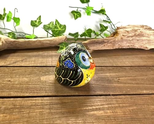 Hyakukaen Kutani Owl Figurine, Lucky, Decomori, Black, Size 2.2