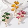 1Pc Charm Retro Ginkgo Leaf Broch Elegant Classical Pin Clothing Bag Jewelry Accessories Party Festival Gifts Souvenirs Trendy