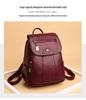 Women's 2023 Soft Lambskin Backpack – Versatile Double Shoulder Bag with Large Capacity, Stylish for College Students and Casual Use.
