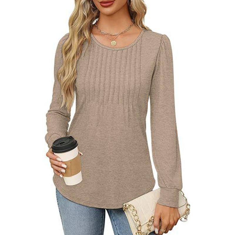 Fashion Casual Simple Long Sleeve Women T-shirt O Neck Slim Fit Office Ladies Shirt Spring Summer Elegant Solid Color Basic Tee Tops Versatile Blouses