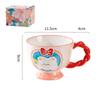 Cute Ceramic Mug Hand-painted Embossed Breakfast Cup 450ML Home Oatmeal Cups Breakfast Mugs Creative Milk Cups Coffee Cups