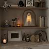 Haunted Mansion Decor Halloween Light Up Ghost Mirror Holding Candle on Spooky House Mirror Decorations Indoor for Wall Table Mantel Room Home Office