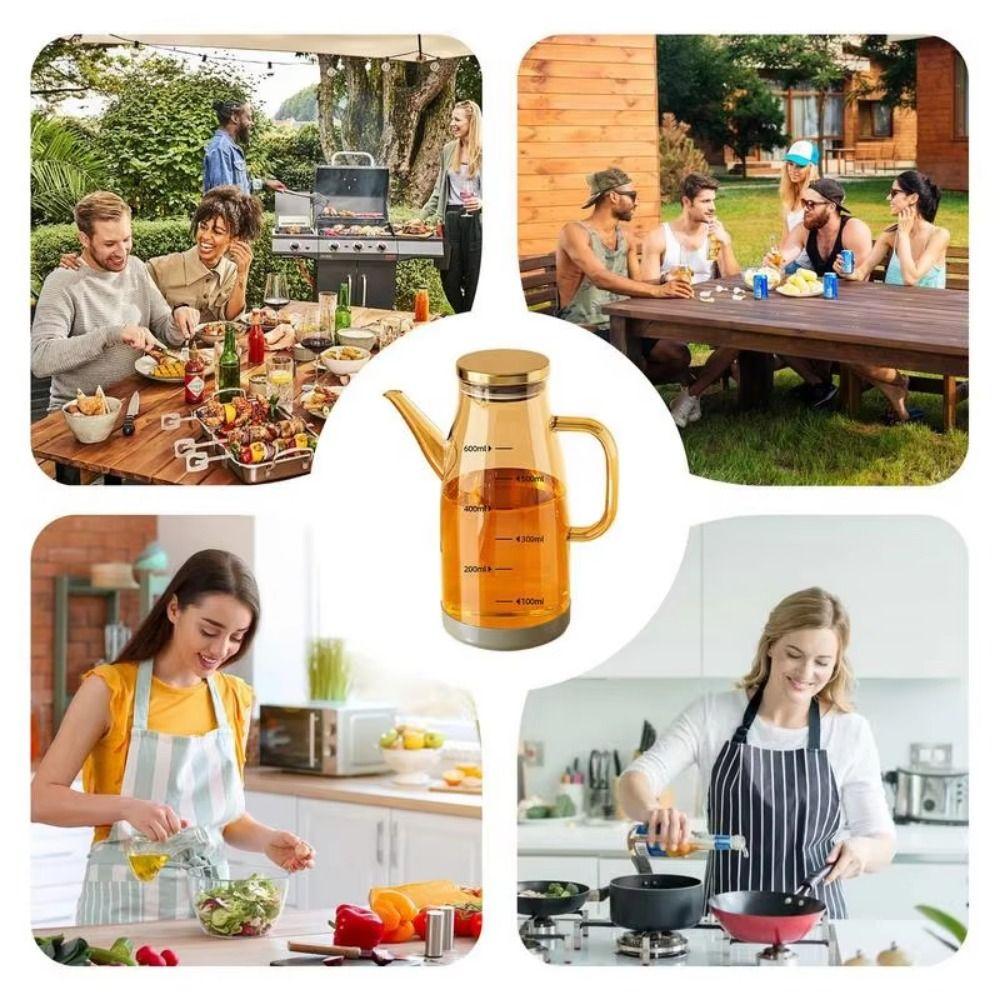 Auslaufsicherer Olivenölspender Große Kapazität Glasölkännchen Behälter Essigkrug Gewürz