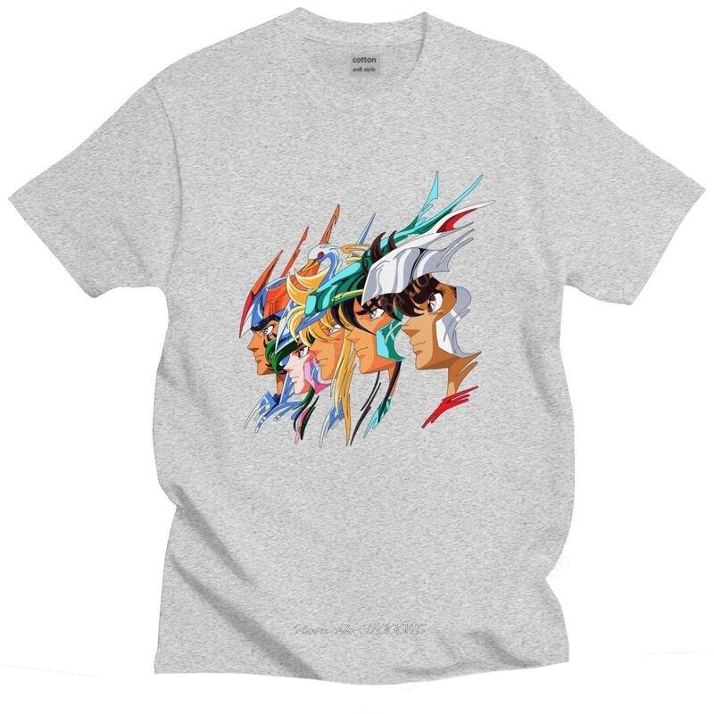 Handsome Saint Seiya Knights Of The Zodiac T Shirt Unisex Short Sleeved Cotton Tshirt Los Caballeros Del Zodiaco Tee Top
