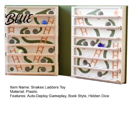 Adult Snakes And Ladders Set Toy with Auto-Snake Mechanism Hidden Dice Instant Game Auto-Deploy Book Style Board Compact Strategy Kit