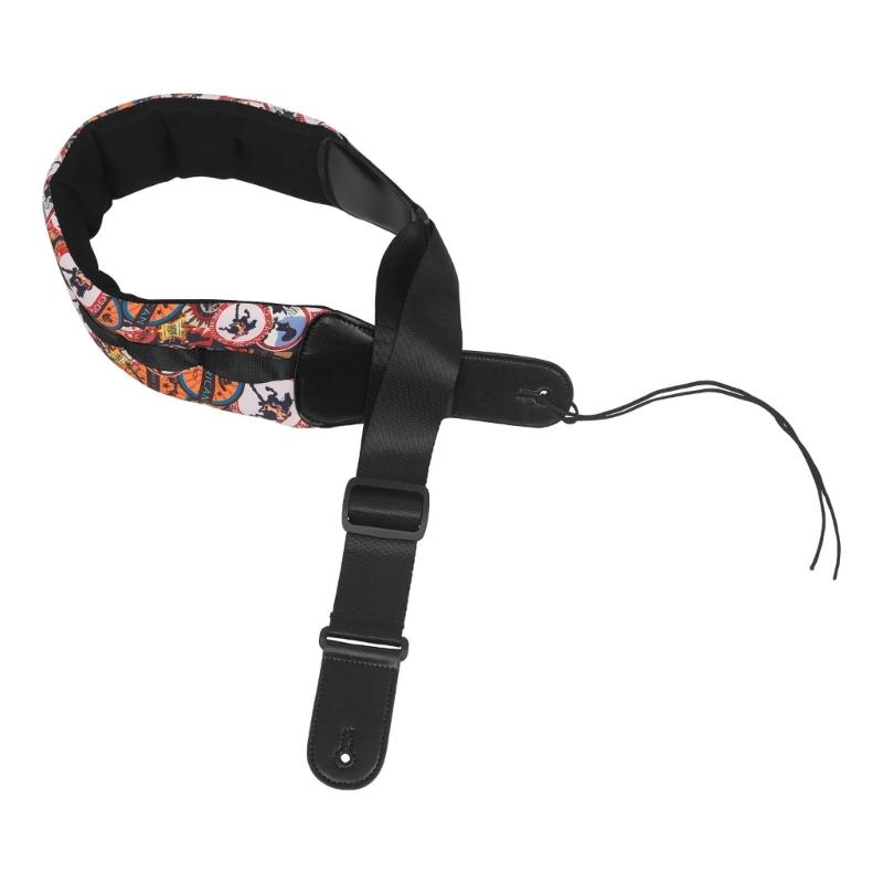 Universals Guitar Bass Strap Adjustable Guitar Shoulder Strap Belt PU Leather Ends Guitar Shoulder Strap Enduring красный