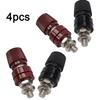Reliable Copper Red and Black Marked Male Screw Type Audio Binding Post Insulated Terminal Connector (Set of 4)