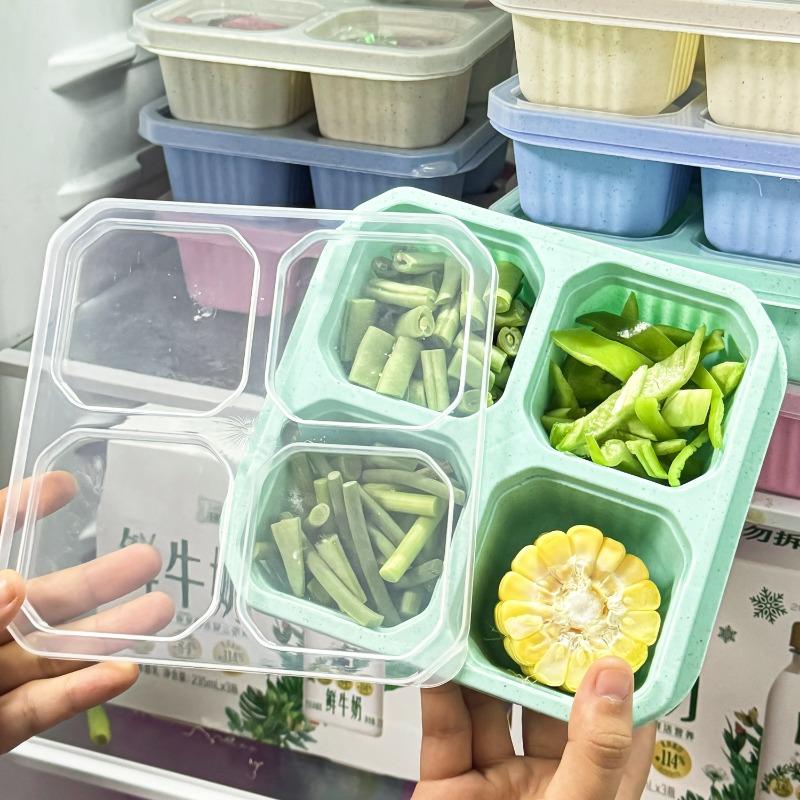 4 Grid Snack Containers Reusable Meal Prep Lunch Containers Portable for Kids and Adults Home Snack Storage Bottles Kitchen Tool